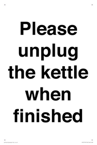 Please unplug the kettle when finished